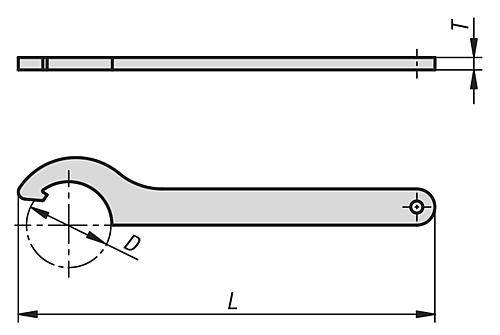 HAKENSCHLÜSSEL MIT NASE L=240, D=58-1