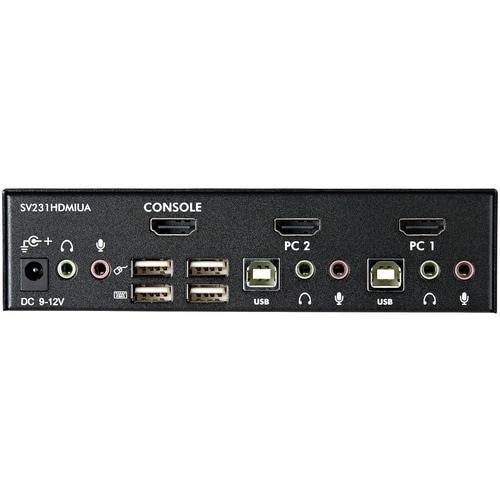 StarTech.com 2 Port USB HDMI KVM Switch / Umschalter mit Audio und USB 2.0 Hub --1