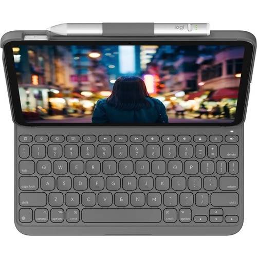 Logitech Slim Folio - Tastatur und Foliohülle - kabellos - Bluetooth LE - QWERTY - Nordisch (Dänisch-3