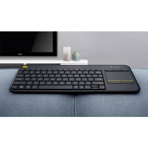 Logitech K400 Plus Funk Tastatur Französisch, AZERTY Schwarz-1