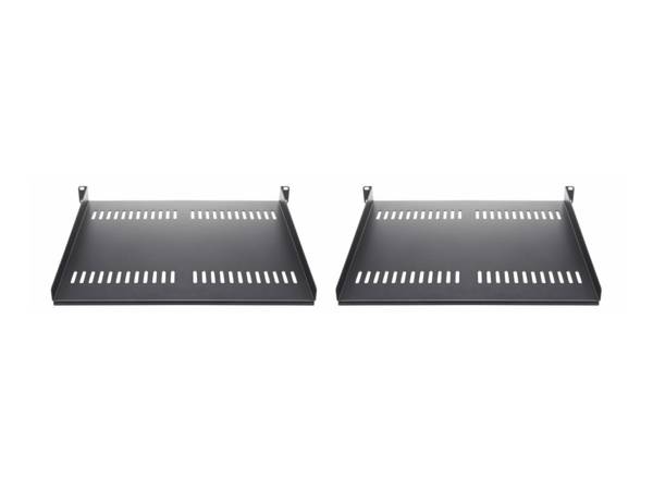 StarTech.com 2-Pack 1U Server Rack Shelf, Vented, 44lb Capacity, 16"" Deep (CABSHELF116V2PK)