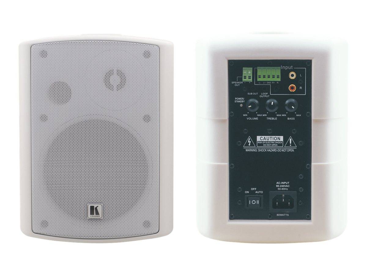 KRAMER TAVOR-5-O(PAIR) - 2-Wege Aktivlautsprecher für Wandaufbau (2x 30 Watt RMS | Bass-Reflex Verstärkung | Packung mit-1