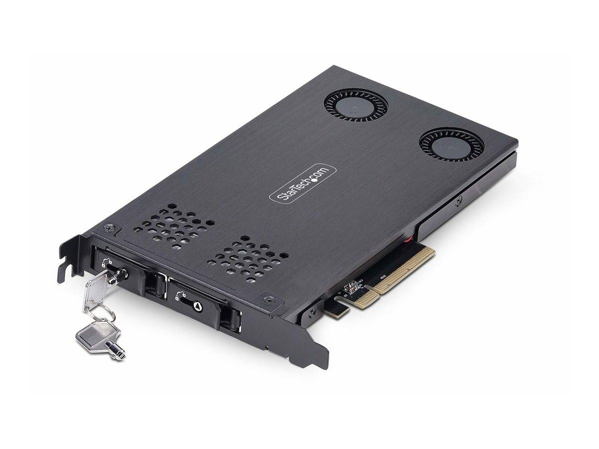 StarTech.com Dual-Bay M.2 NVMe SSD Removable Mobile Rack for PCIe x8 Slot - Schnittstellenadapter - M.2 - M.2 NVMe Card-1
