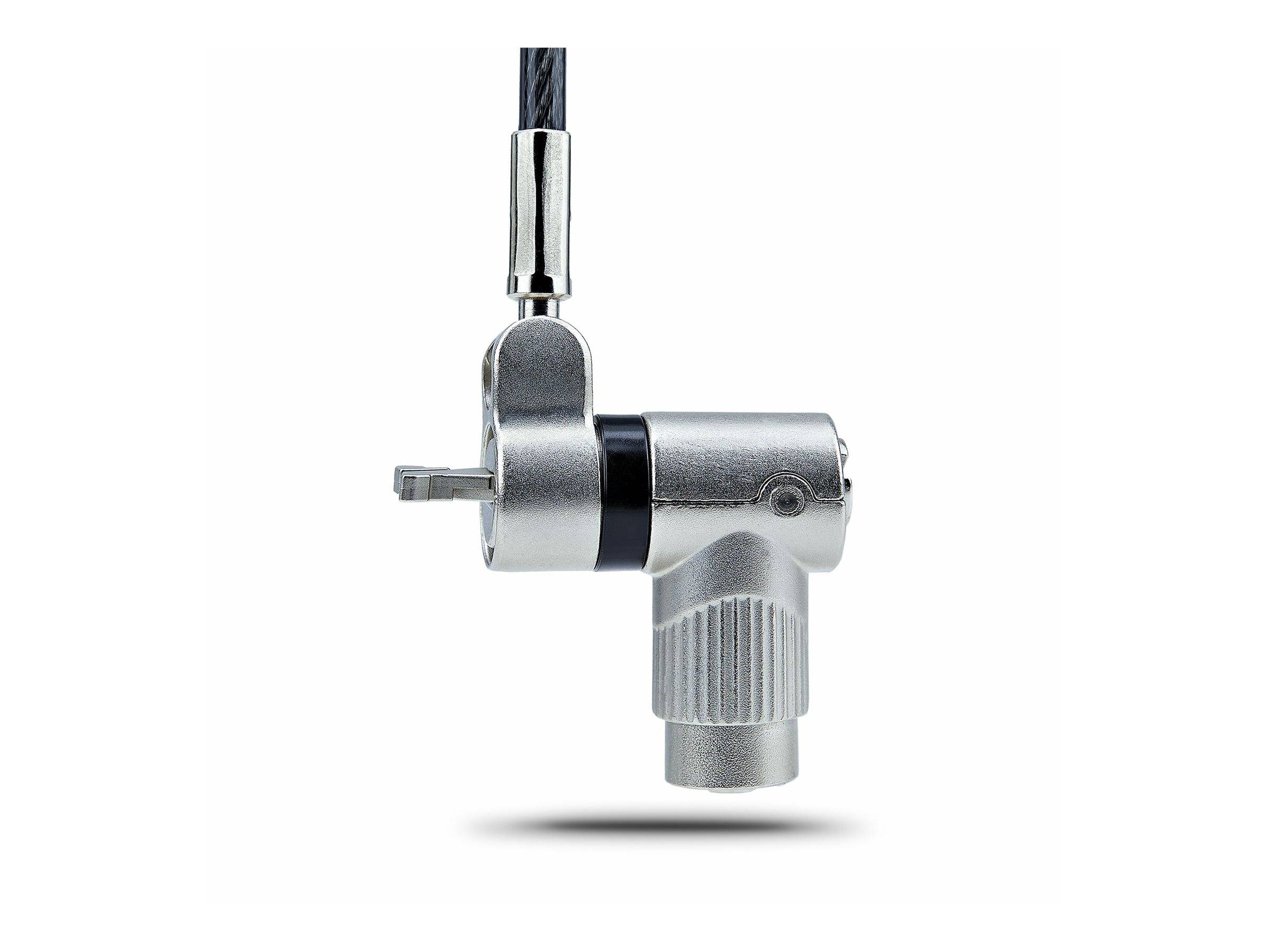 StarTech.com 3-in-1 Laptop Lock Compatible w/Noble Wedge/Nano/K-Slot Sicherheitskabelschloss schwarz & silber 2 m-2