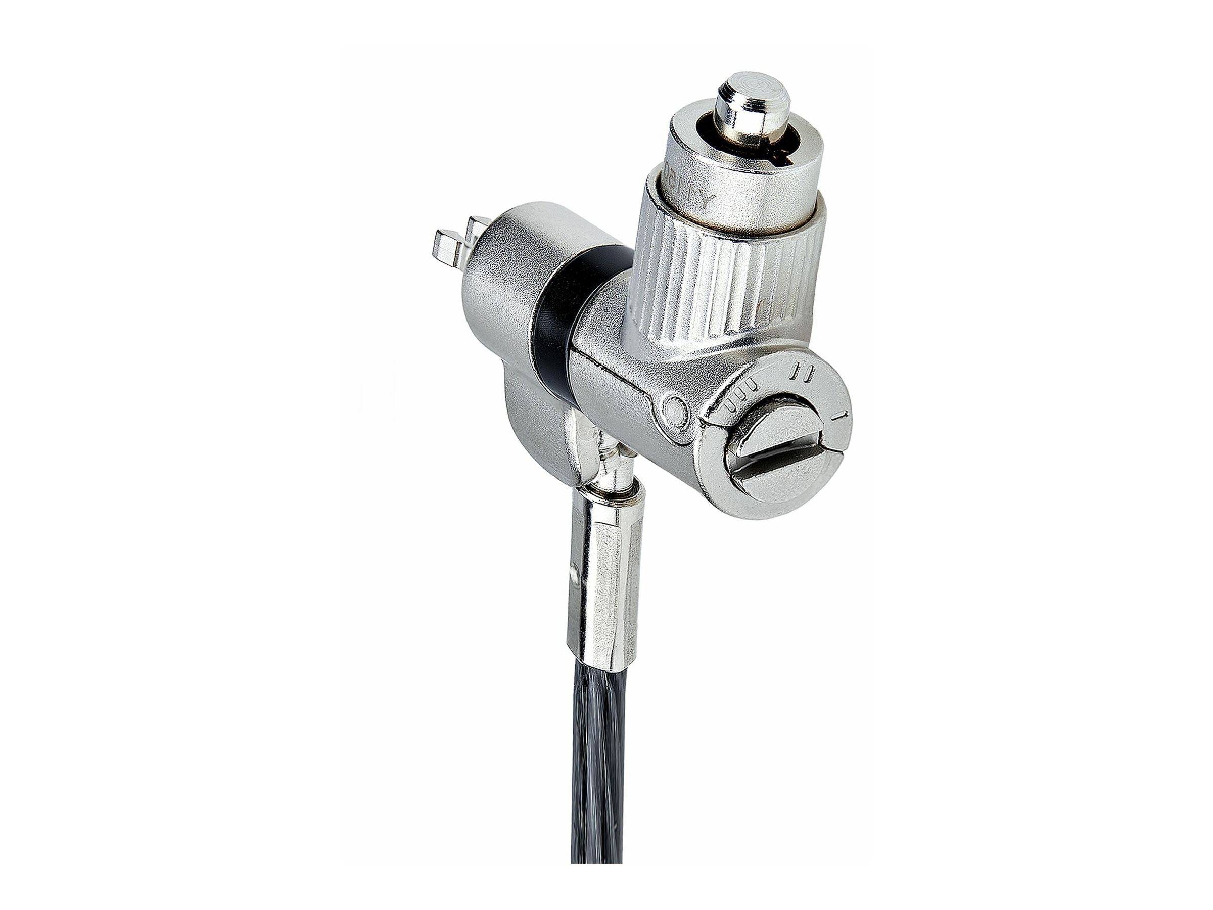 StarTech.com 3-in-1 Laptop Lock Compatible w/Noble Wedge/Nano/K-Slot Sicherheitskabelschloss schwarz & silber 2 m-3