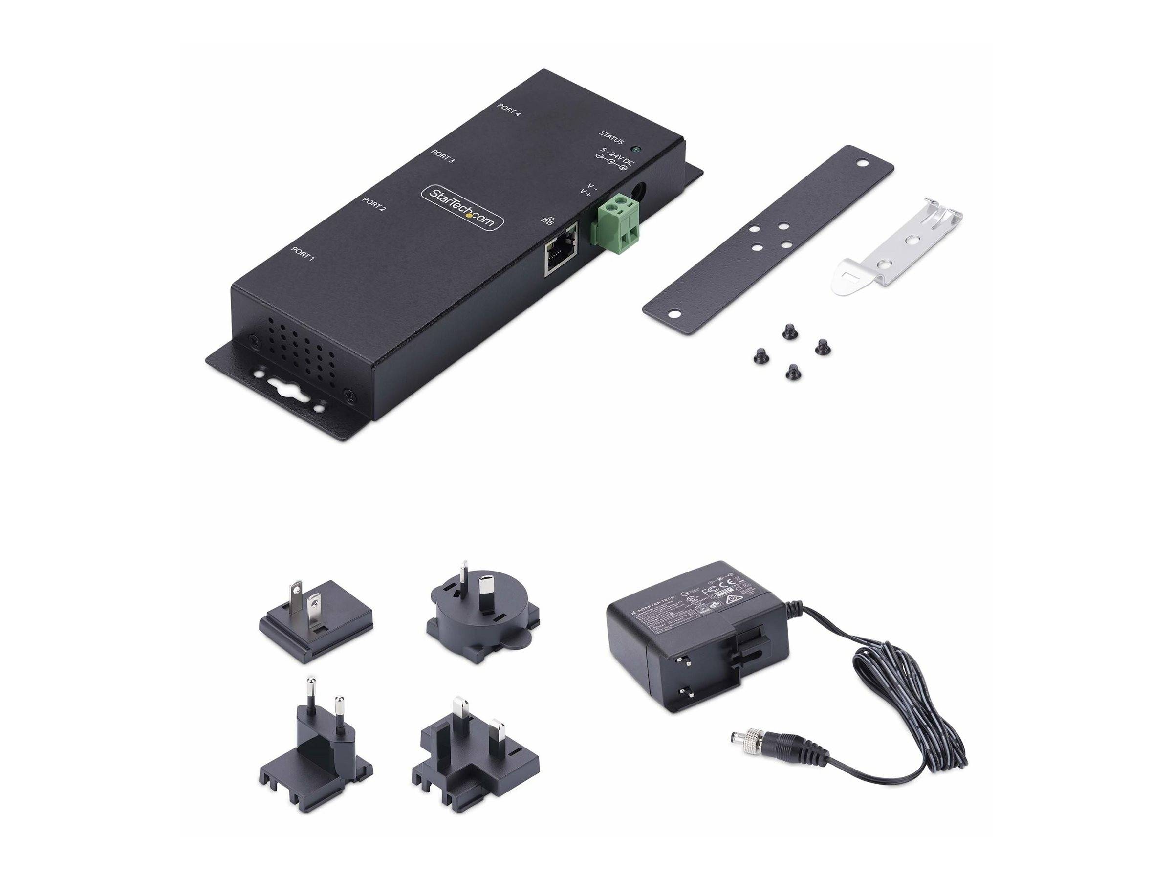 StarTech.com 4P Serial to Ethernet Adapter, IP LAN to RS232 DB9 Converter-0