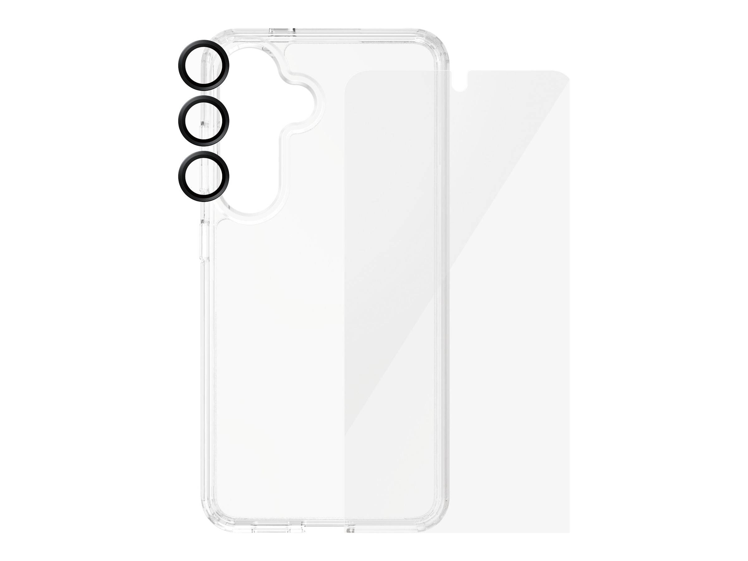 PanzerGlass - 3-in-1 Schutzpacket - hintere Abdeckung für Mobiltelefon - ultraweite Passform mit EasyAligner - D3O Bio,-0