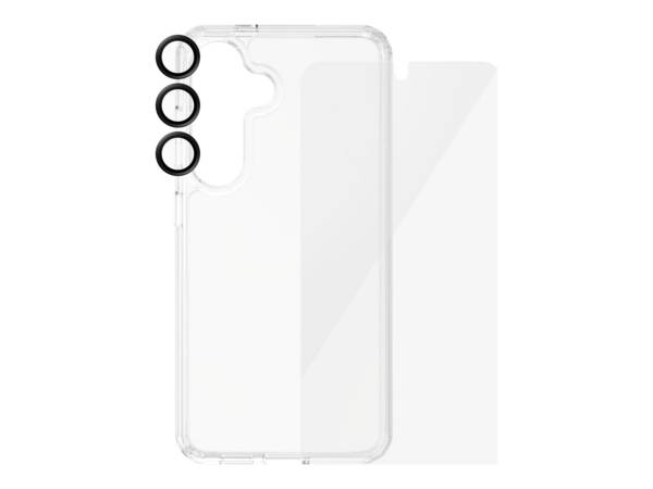 PanzerGlass - 3-in-1 Schutzpacket - hintere Abdeckung für Mobiltelefon - ultraweite Passform mit EasyAligner - D3O Bio,