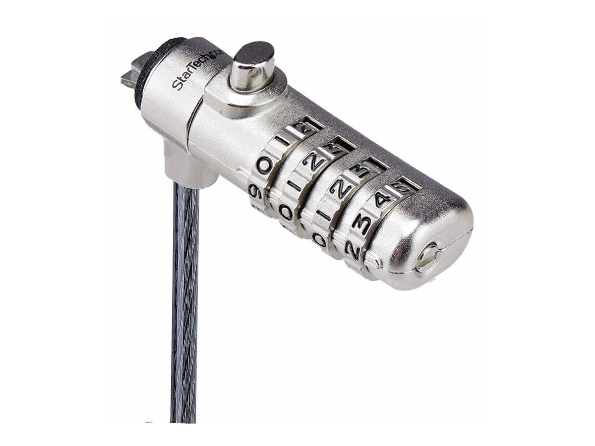 StarTech.com Slim Lock K-Slot Compatible, 6.6ft Combination Locking Cable-3