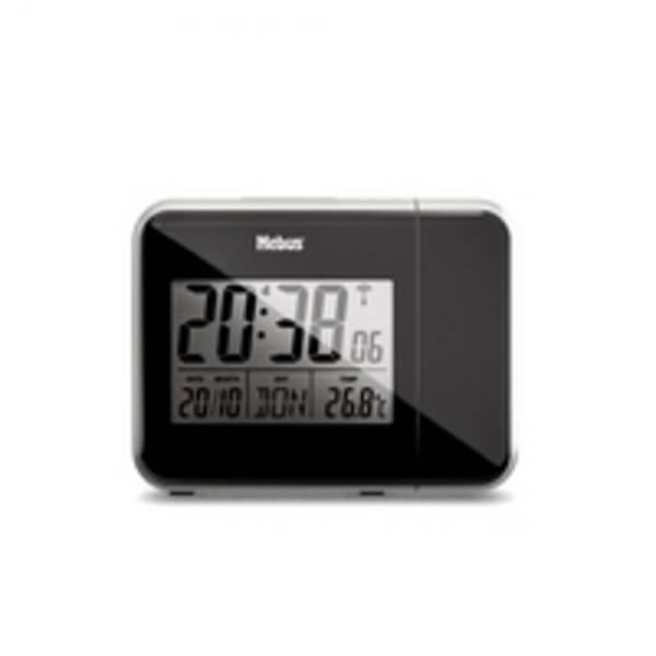 Mebus 42425, Digitaler Wecker, Rechteck, Schwarz, Grau, 12/24 h, F, °C, Zeit