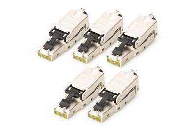 DIGITUS - CAT 6A Feldstecker, STP mit Staubschutzkappe, Knickschutz - 5 Stk.-0