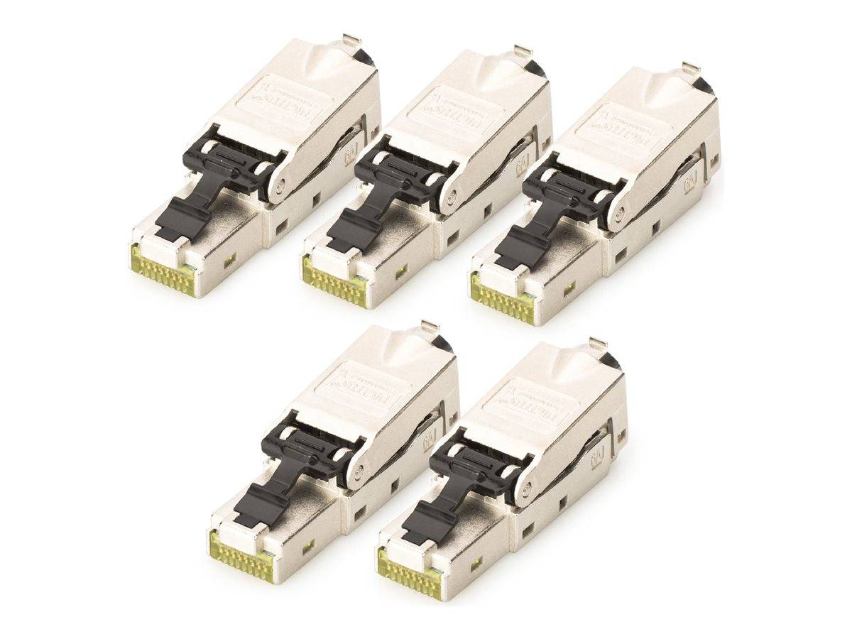 DIGITUS - CAT 6A Feldstecker, STP mit Staubschutzkappe, Knickschutz - 5 Stk.-1