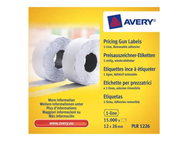 Avery Zweckform - Papier - entfernbarer Klebstoff - weiß - 12 x 26 mm 15000 Etikett(en) (10 Rolle(n)