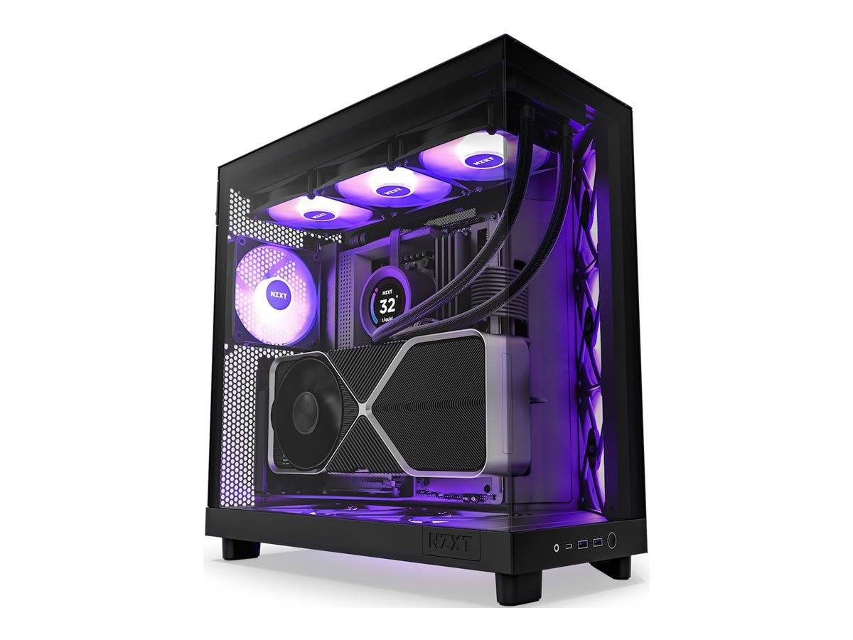NZXT H series H6 Flow RGB - Mid tower - ATX - Seitenteil mit Fenster (gehärtetes Glas)-3