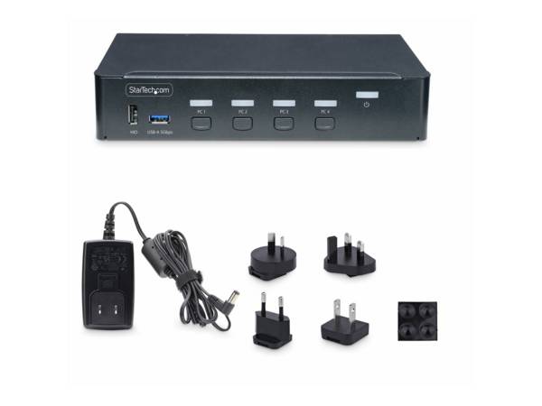 StarTech.com 4-Port DisplayPort KVM Switch, 4K 60Hz, TAA Compliant