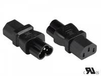 Good Connections® Stromadapter Kaltgeräte-Stecker C6 (gerade) an Kaltgeräte-Buchse C13 (gerade), UL, schwarz, Good Con-0