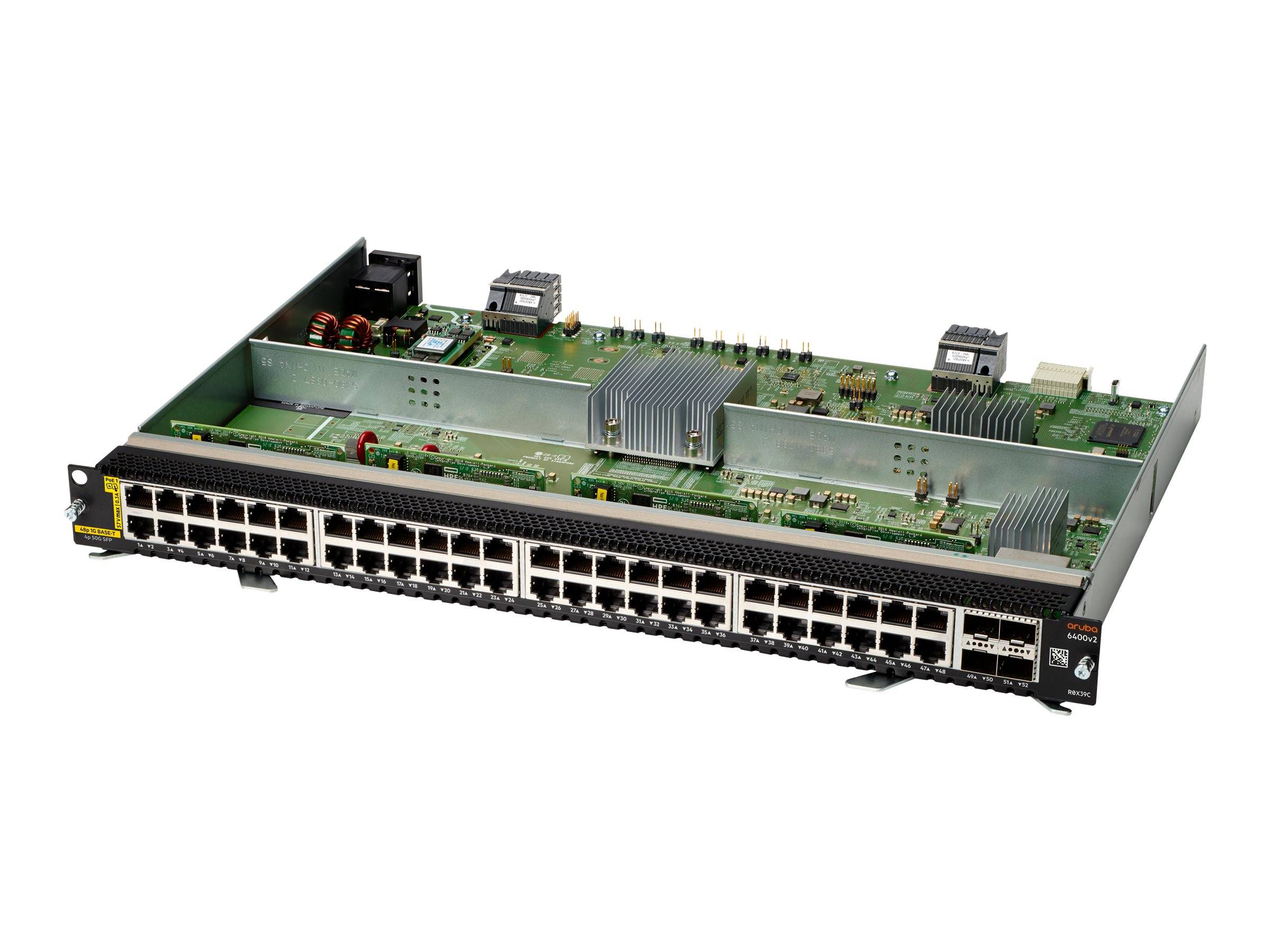 HPE Aruba 6400 48-port 1GbE Class 4 PoE and 4-port SFP56 v2 Module - Switch - L3 - 48 x 10/100/1000 (PoE)-0