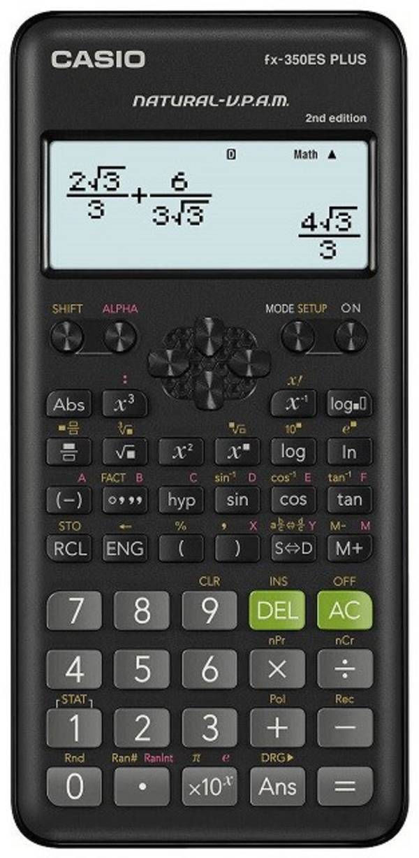 CALCULATOR FX-350ESPLUS-2 BLACK 12 DIGIT DISPLAY