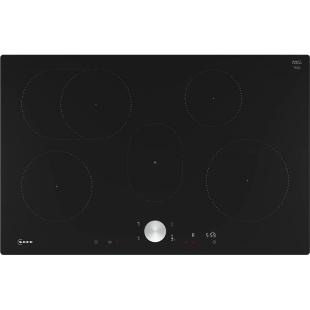 Neff N 90, Schwarz, Integriert, 80 cm, Zonen-Induktionskochfeld, 5 Zone(n), 5 Zone(n)