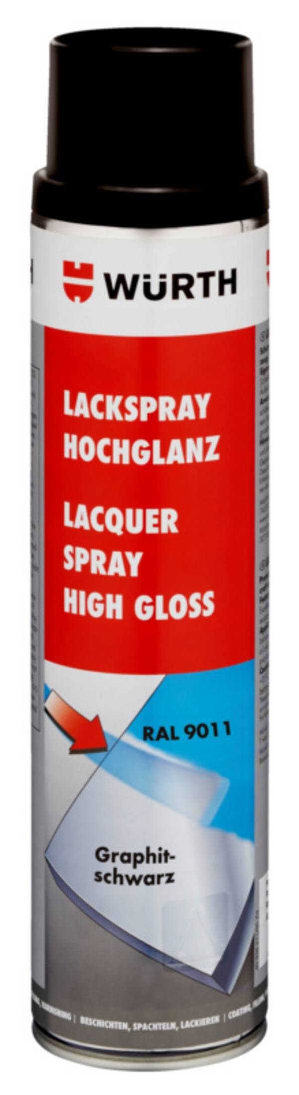 Würth Lackspray hochglanz LKSPR-RAL9011-GRAPHITSCHWARZ-600ML