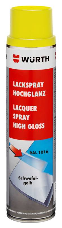 Würth Lackspray hochglanz LKSPR-RAL1016-SCHWEFELGELB-600ML-0