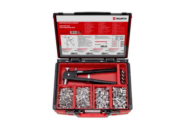 Würth Einnietmuttern Senkkopf Sortiment 605-teilig im System-Koffer 4.4.1.