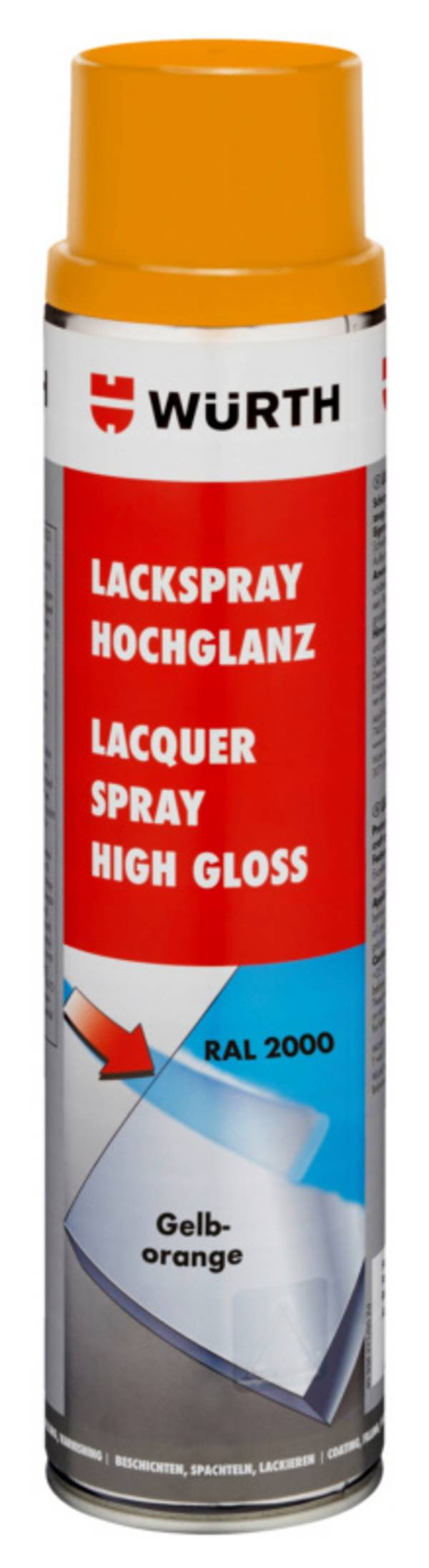 Würth Lackspray hochglanz LKSPR-RAL2000-GELBORANGE-600ML