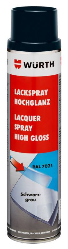 Würth Lackspray hochglanz LKSPR-RAL7021-SCHWARZGRAU-600ML-0