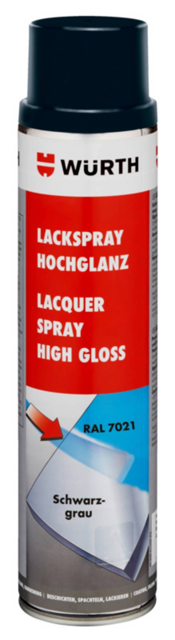 Würth Lackspray hochglanz LKSPR-RAL7021-SCHWARZGRAU-600ML