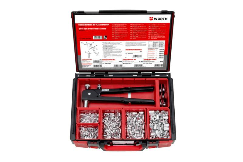 Würth Einnietmuttern Flachrundkopf Sortiment 506-teilig im System-Koffer 4.4.1-0