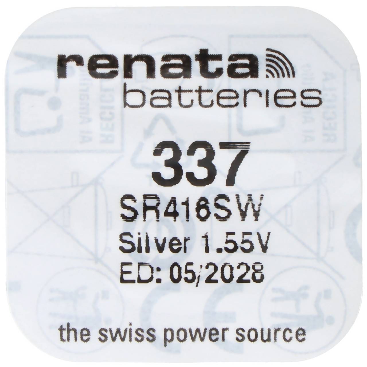Renata Silberoxid Knopfzelle 337, SR416SW Batterie, 1 Stück-1