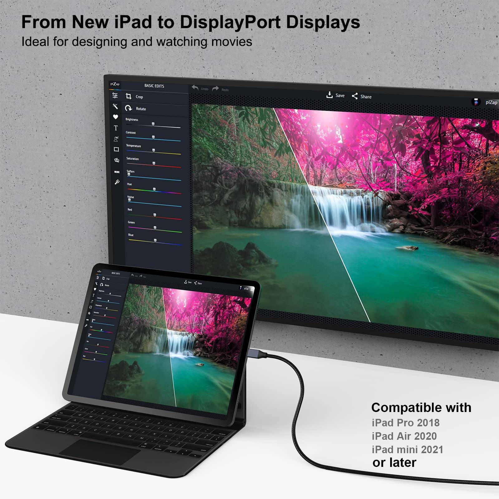 Symbolbild für BENFEI USB C auf DisplayPort Kabel 1,8M (4K@144Hz/120Hz/60HZ, 2K@240Hz/144Hz)