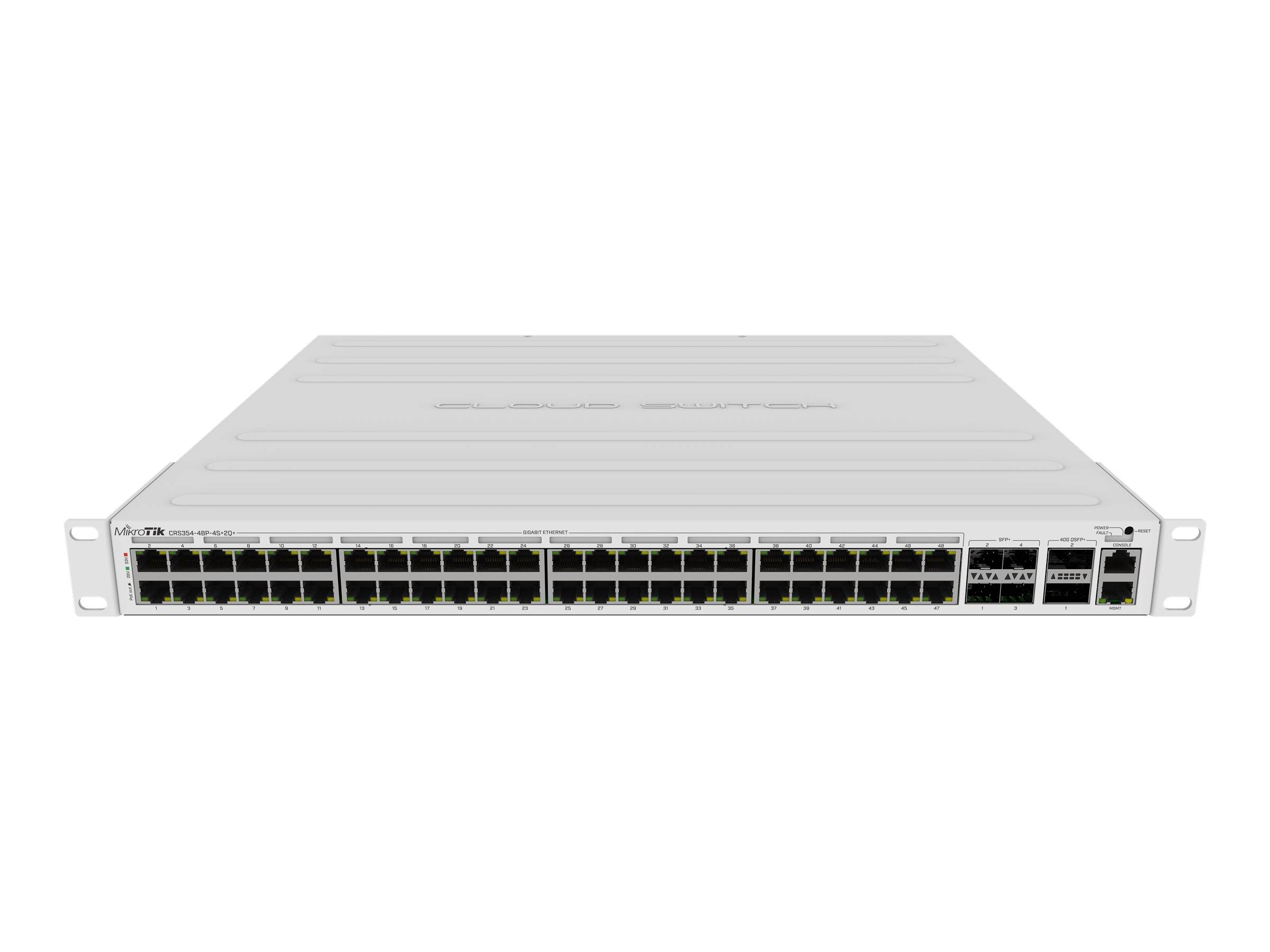 MikroTik CRS354-48P-4S+2Q+RM - Switch - L3 - 48 x 10/100/1000 (PoE+) + 4 x 10 Gigabit SFP+ + 2 x 40 Gigabit QSFP+ - Desk-3