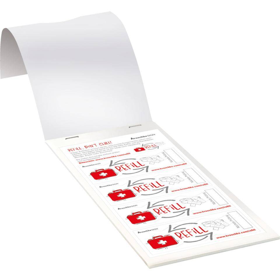 Sicherheitssiegel Refill Erste Hilfe, deutsch, Haftpapier, permanent , 30x70mm, 24/Heft-1