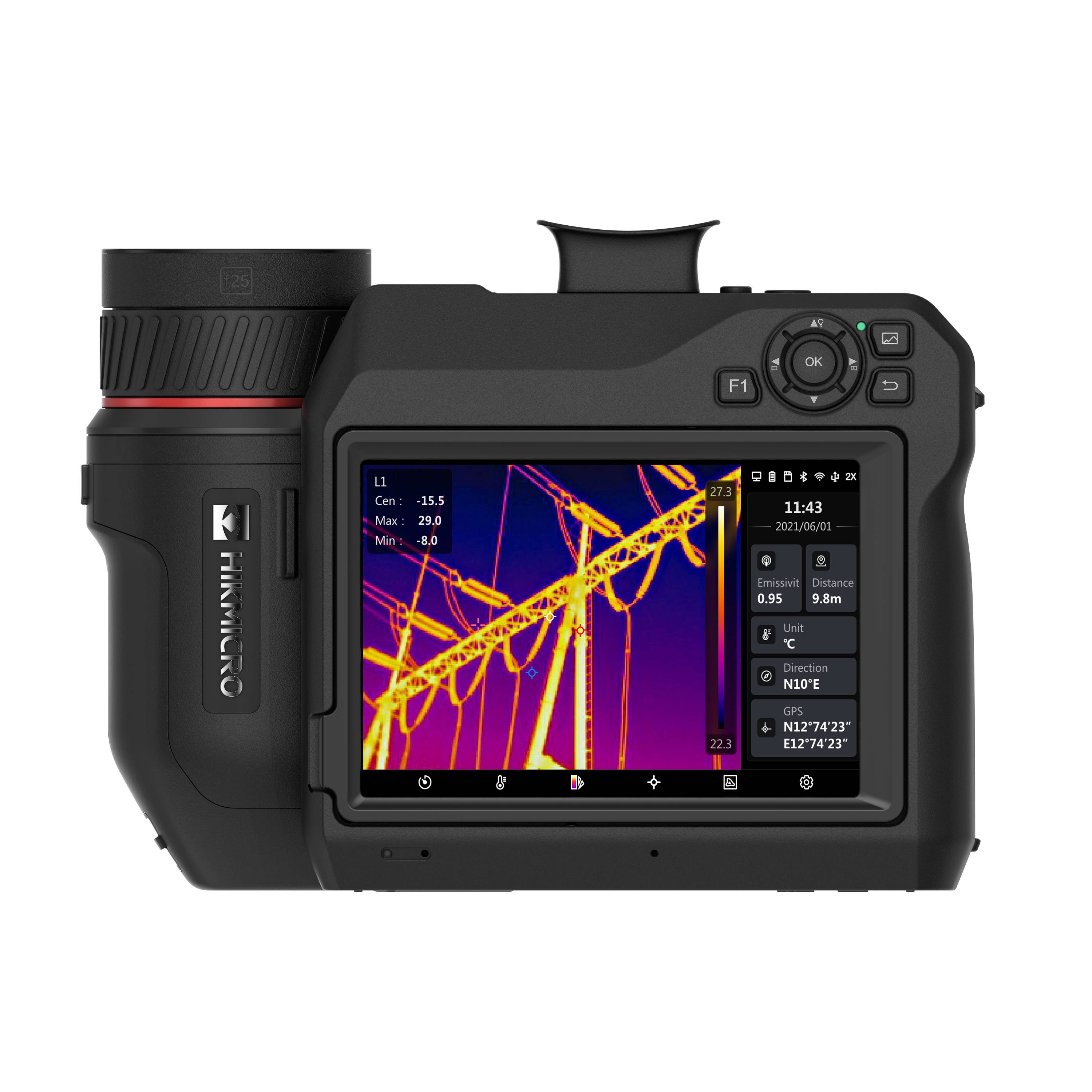HIKMICRO SP120H Wärmebildkamera (SP120H-L25) mit 12xZoom, 1280 x 1024 IR, 25° Optik, OLED Sucher-0