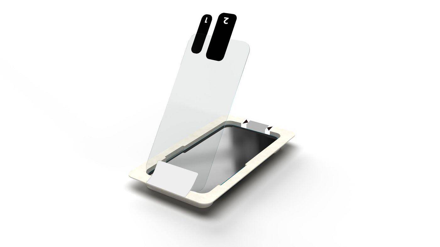 Titan Shield Screen Protector with mounting frame for iPhone 17e/16e/14/13 Pro/13 - Clear-0