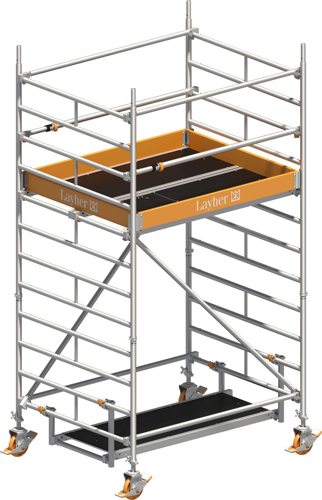 Layher Rollgerüst Uni Kompakt P2 mit Uni Telegeländer 4,20m AH-0