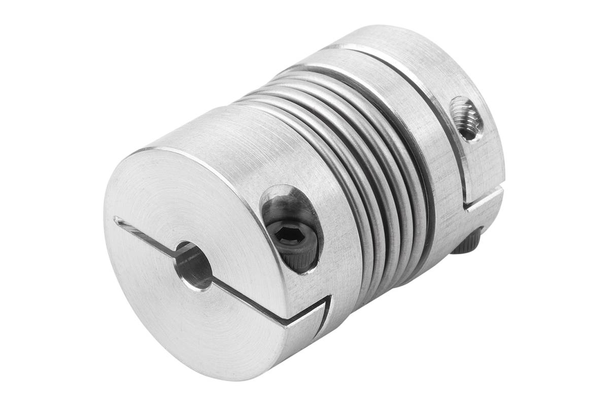 Norelem 23003-05-0050250505, Metallbalgkupplung, mit Radialklemmnabe, Aluminium-0
