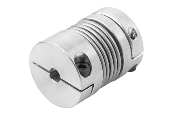 Norelem 23003-05-0050250505, Metallbalgkupplung, mit Radialklemmnabe, Aluminium