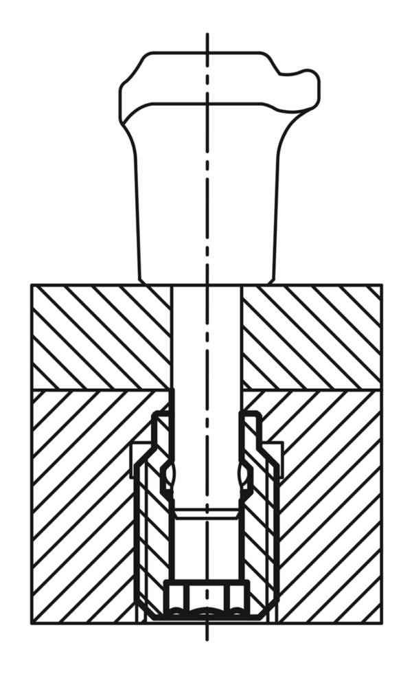 Norelem 03197-105121, Adapterbuchse, mit Gewindesicherung, Edelstahl