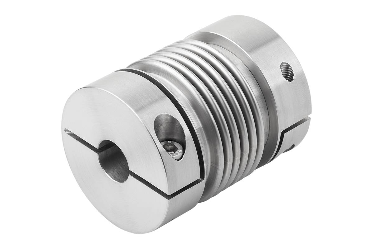 Norelem 23001-01-0300652525, Metallbalgkupplung, mit Radialklemmnabe, Edelstahl rostfrei-0