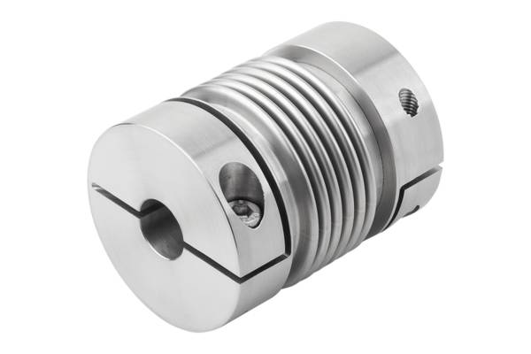 Norelem 23001-01-0300652525, Metallbalgkupplung, mit Radialklemmnabe, Edelstahl rostfrei