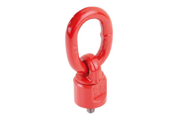 Norelem 07710-1018, Drehbarer Ring, schwenkbar und drehbar, Stahl, rot, kunststoffbeschichtet