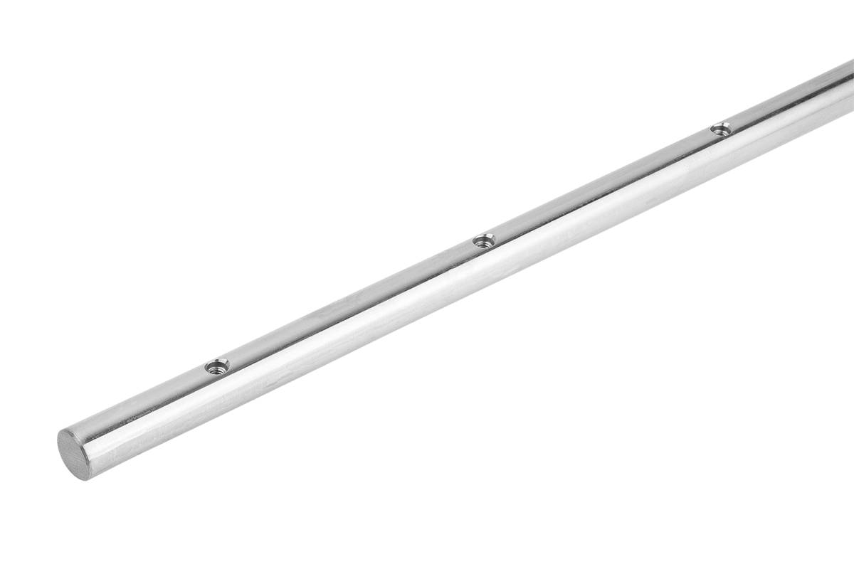 Norelem 21590-140100X0600, Präzisionsführungswelle, Befestigungsloch, Stahl, gehärtet, geschliffen und hartverchromt-0