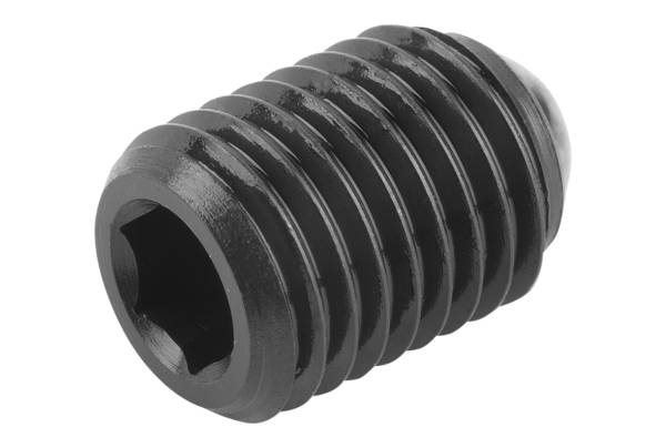 Norelem 07107-10512, Kugelkopf-Schubschraube, ohne Kopf, Stahl, schwarz