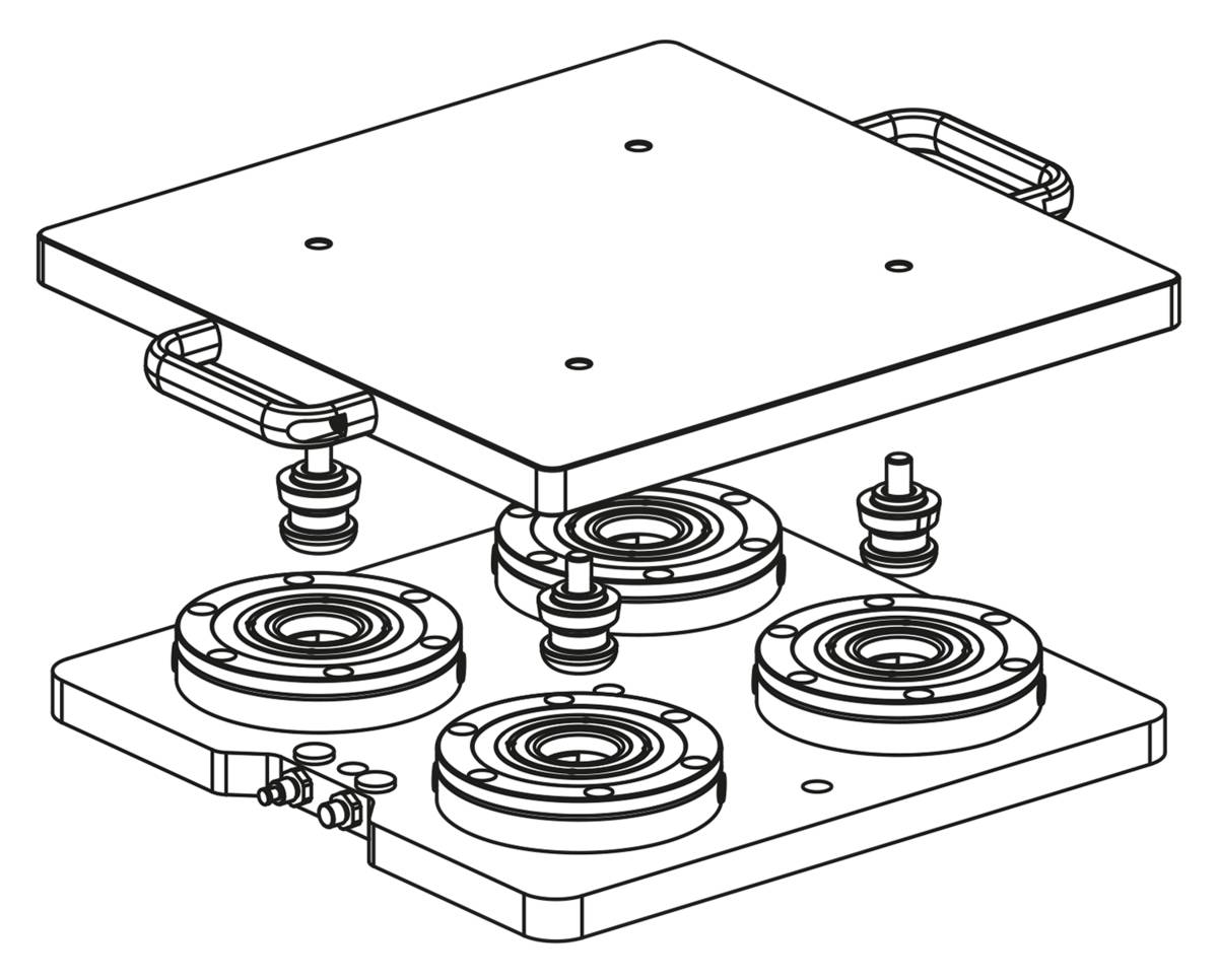 Norelem 42755-2200200200, Auswechselbare Grundplatte, für Nullpunktspannsystem, Aluminium-1