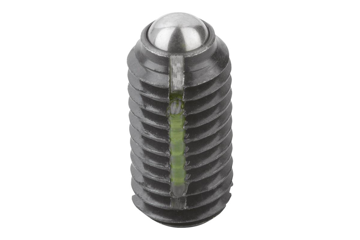 Norelem 03001-204, Federstößel, mit Gewindesicherung, Stahl-1