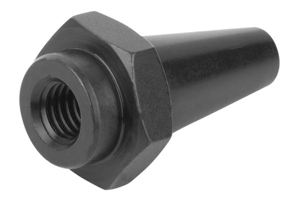 Norelem 02029-210040, Ruhekissen, mit Zapfen, Stahl mit hohem Kohlenstoffgehalt, gehärtet, schwarz oxidiert