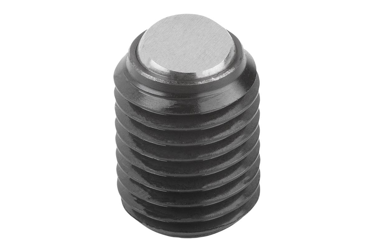 Norelem 07107-20620, Kugelkopf-Schubschraube, ohne Kopf, Stahl, schwarz-1