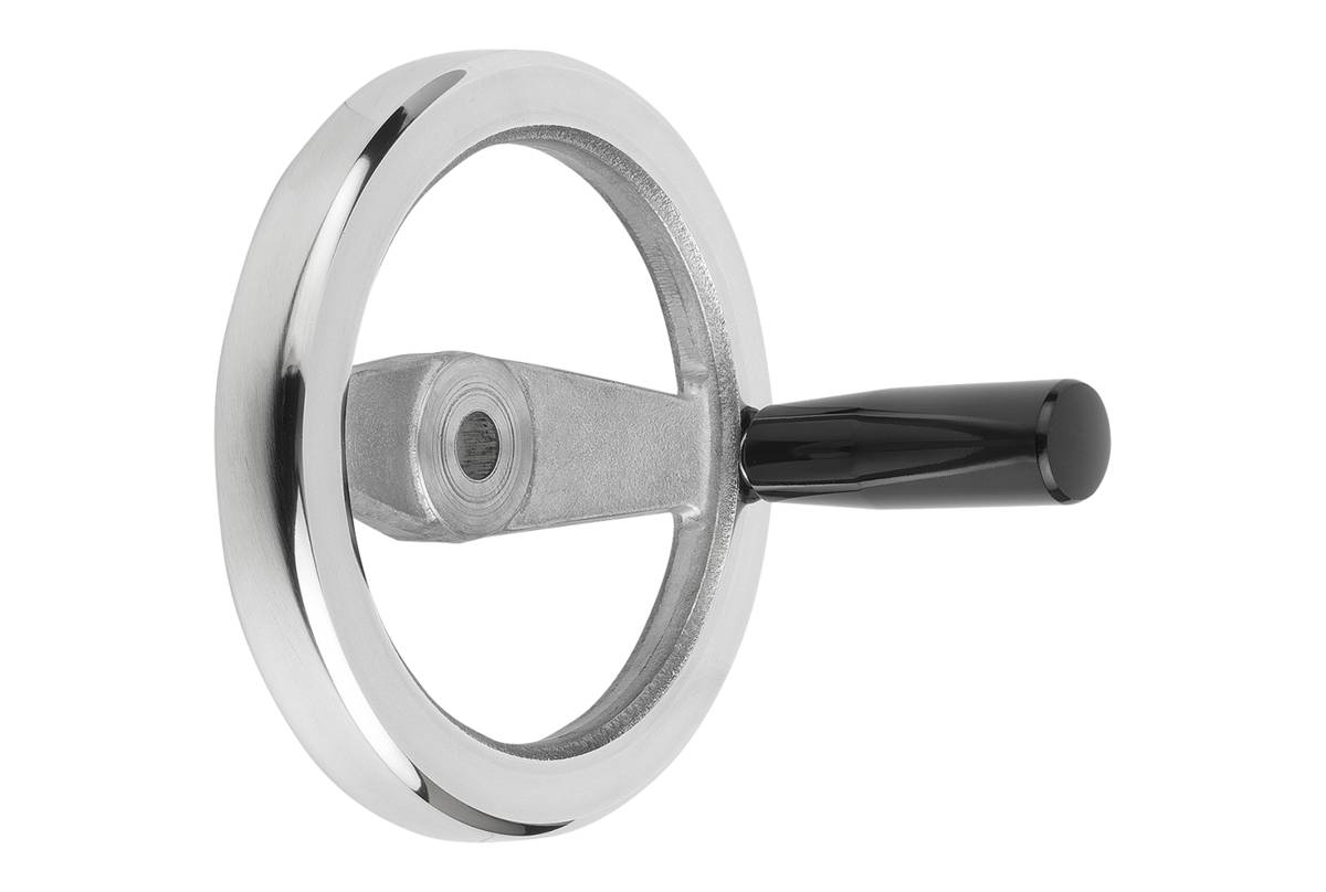 Norelem 06277-4100XCO, 2-Speichen-Handrad, geriebenes Loch, Aluminium-1